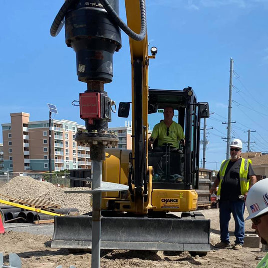 Helical Piles Riverfront Project
