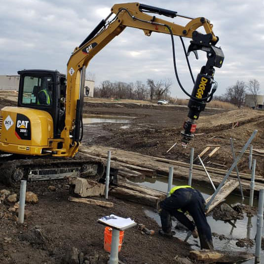 Wilmington Riverfront Helical Pile Installation